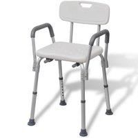 vidaXL Shower Bath Chair with Backrest Elder Old Disability Aluminium White