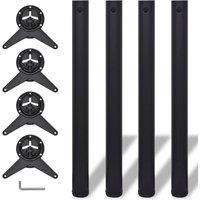 4 Height Adjustable Table Legs Black 710 mm NEW