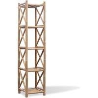 vidaXL Bamboo Display Unit | 5-Tier Freestanding Shelf for Living Room/Office | Tropical Brown Bookcase Organizer | 35x35x152cm