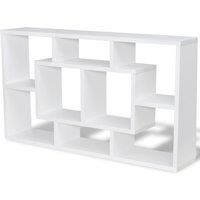 Vidaxl Floating Wall Display Shelf 8 Compartments White