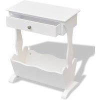 Magazine Rack Melrose White Coffee Table Newspaper Holder Organiser vidaXL