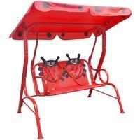 vidaXL Kids Swing Seat Red Garden Outdoor Children Hammock Chair with Canopy