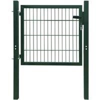 Fence Gate Steel Security Barrier Garden Anthracite/Green 150/250 cm vidaXL
