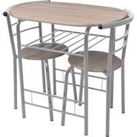 Breakfast Bar Set 3 Piece Kitchen Dining Room Table and Stools MDF vidaXL