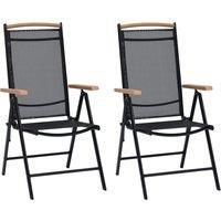 2 x stylish Design Sturdy  Folding Garden Chairs Aluminium  and  Textilene