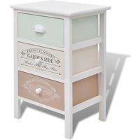 vidaXL French Country Style Storage Cabinet - 3 Drawer Vintage Inspired Hall, Bedroom, Living Room Wood Sideboard Storage Cabinet