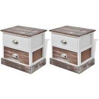 1/2 cm Bedside Cabinet Brown and White Nightstand Bedroom vidaXL