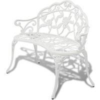 vidaXL Garden Bench Outdoor Chair Park Seat Furniture White Cast Aluminium 2-Seater
