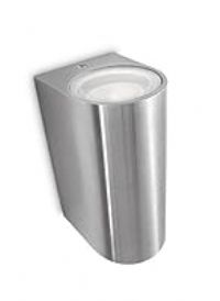 Philips 915000131103"myGarden" Nightingale Wall Lantern, Glass/Stainless Steel, INOX, GU10, 35 watts
