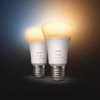 Philips Hue White Ambiance Smart Bulb Twin Pack LED [E27 Edison Screw] with Bluetooth 8.5W = 60W [Energy class A +] , Works with Alexa and Google Assistant (Pack of 2)