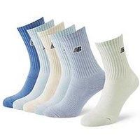 New Balance Boys Kids Patch Logo 6 Pack Socks - Blue