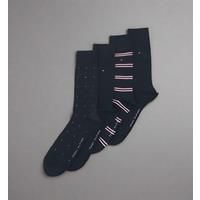 Tommy Hilfiger Men's Gift Box - 4 Pairs Socks, Navy Blue, UK 9-11, Premium Set