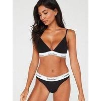 Calvin Klein - Women/'s Unlined Triangle Bralette - Modern Cotton - 53% Cotton 35% Modal 12% Elastane - Black - Semi-sheer Lace - Supportive Elastic Underband - No Padding - Size XS