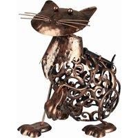 Solar LED Ornamental Metal Cat Use in Garden, Lawn, Paths, Flower Beds, Borders for Decoration & Atmosphere IP44