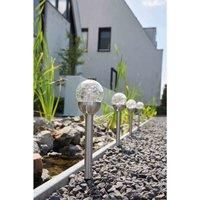 Luxform Conga LED Solar Spike Light with Cracked Glass-Display Pack of 20, Silver