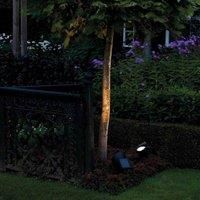 Luxform 2x Solar LED Spotlights Lazise Black Outdoor Garden Lighting 44239