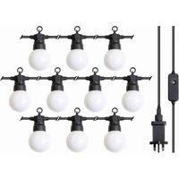 10 Golf Ball LED Festoon Garden String Light Globe Fairy Outdoor IP44 Warm White
