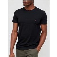 Tommy Hilfiger Stretch C-NK Tee S/S SF, Men’s T-shirt, Black, Size XS