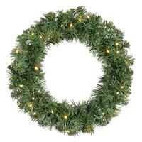 Kaemingk Imperial Wreath Green With Warm White LEDs Christmas Festive 50cm