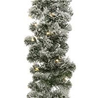 Kaemingk Imperial LED Snowy Garland, White & Green