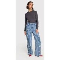 Alix The Label Flower Bull Denim Pants
