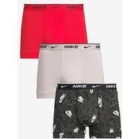 Nike Baby Boys/' Trunk 3pk Underwear, Blk Nk Lg PRNT/Colge Grey/Uni Red, L