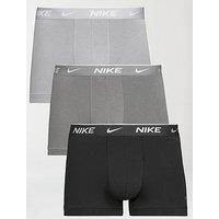 Nike Everyday Cotton Stretch 3 Pack Trunks - Grey