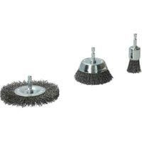 Norton Expert Hex Shank Assorted Steel Preperation Brush Set - Pack of 3