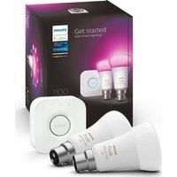 PHILIPS HUE White and Colour Ambiance Smart Lighting Starter Kit with Bridge B22