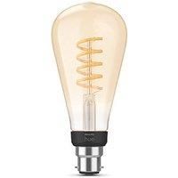 Philips Hue White Ambiance Filament Single Smart LED ST64 Large Bulb [B22 Bayonet Cap] - 550 Lumens. Works with Alexa, Google Assistant and Apple Homekit