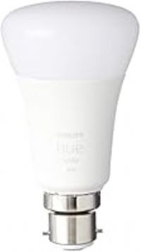 Philips Hue White Smart Bulb Twin Pack LED [B22 Bayonet Cap] - 800 Lumens (60W equivalent). Works with Alexa, Google Assistant and Apple Homekit