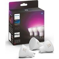 Philips Hue White & Colour Ambiance Smart Spotlight 3 Pack LED [GU10 Spotlight] - 350 Lumens (50W equivalent). Works with Alexa, Google Assistant and Apple Homekit