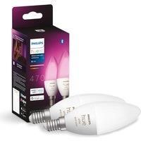 Philips Hue White and Colour Ambiance Smart Bulb 2 Pack [E14 Small Edison Screw]