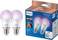 Philips WiZ E27 Colour Smart LED Wi-Fi Bulb - 2 Pack