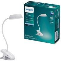 PHILIPS LED Donutclip Adjustable 3W Light with USB [Cool White - White] for Home Indoor Lighting, Reading, Study, Work and Bedroom