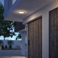 PHILIPS LED Superslim Outdoor Ceiling Light 15W [Warm White - Black] Water Resistant IP54, for Garden, Patio and Terrace Lighting.
