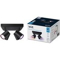 WiZ Colour Imageo Smart Connected WiFi Ceiling Light Spot Fixture. [3 Spot - Black Square] App Control for Indoor Home Lighting, Livingroom and Bedroom