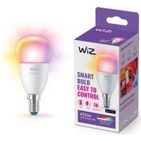 WiZ Colour [E14 Small Edison Screw] Smart Connected WiFi P45 Lustre Light Bulb. 40W, App Control for Home Indoor Lighting, Livingroom, Bedroom, Multicolor