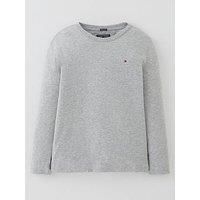 Tommy Hilfiger Boys Long Sleeve Essential Flag T-Shirt - Grey Marl