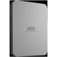 LaCie Mobile Drive, 1TB, External Hard Drive Portable - Moon Silver, USB-C 3.2, for PC and Mac, post-consumer recycled, with Adobe All Apps Plan and Rescue Services (STLP1000400)