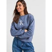 Calvin Klein Jeans Monologo French Terry Sweatshirt - Purple