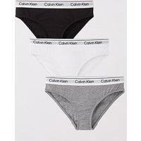 Calvin Klein Girls 3 Pack Modern Cotton Bikini Briefs - Multi