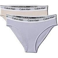 Calvin Klein Girls 2 Pack Modern Cotton Bikini Briefs - Multi
