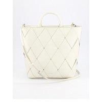 Calvin Klein Woven Medium Tote Bag - White