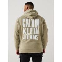 Calvin Klein Jeans Plus Painted Hoodie - Khaki