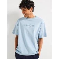 Calvin Klein Embroidered Chest Logo T-Shirt - Light Blue