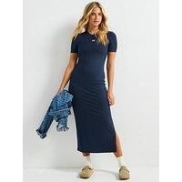 Calvin Klein Jeans Short Sleeve Modal Rib Dress - Black