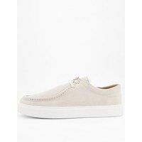 Calvin Klein Suede Apron Moc Casual Lace Up Shoes - Beige