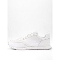 Calvin Klein Leather Low Top Runner Trainers - White