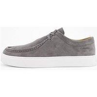 Calvin Klein Suede Apron Moc Casual Lace Up Shoes - Grey
